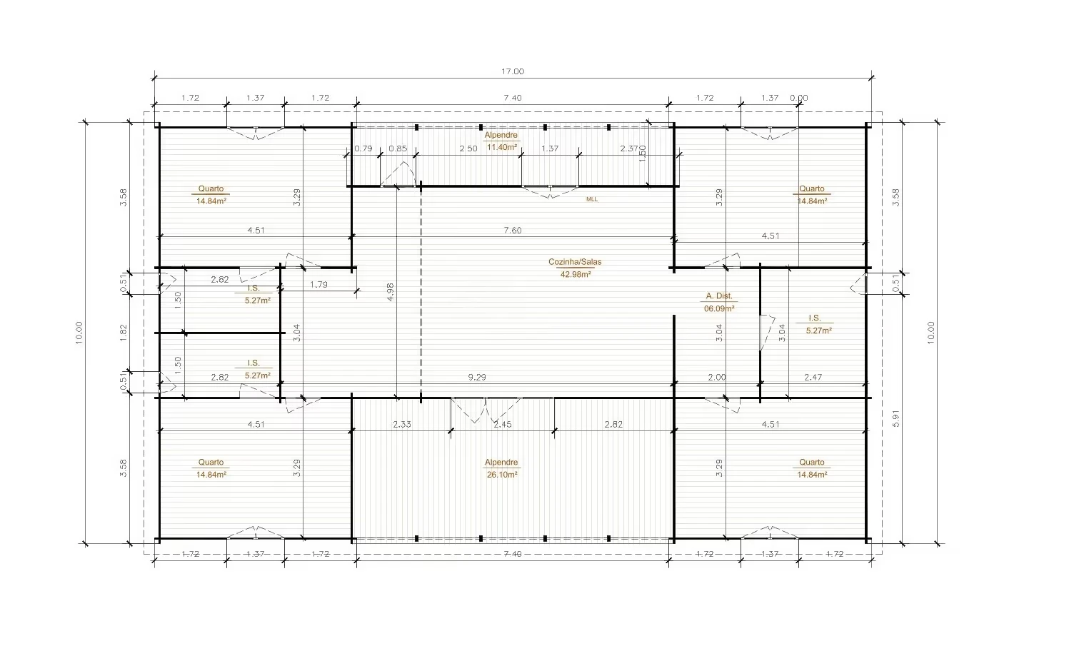Planta Casa Modular T4 ABC172